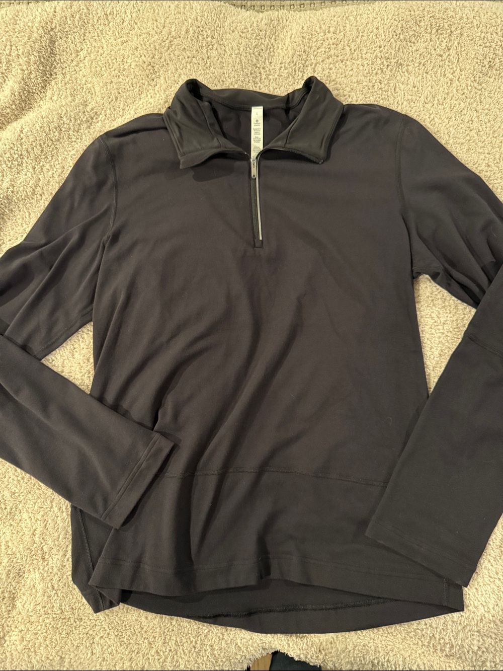 NWOT Men's Black Quarter-Zip long sleeve top size large